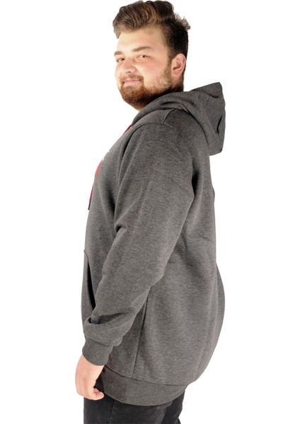 Büyük Beden Erkek Sweat Kapşon Super 21512 Antramelanj fiyatları