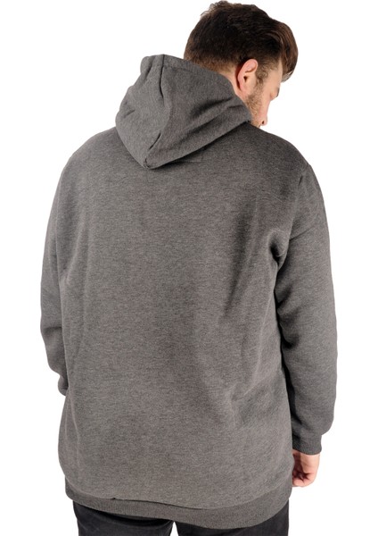 Büyük Beden Erkek Sweat Kapşon Super 21512 Antramelanj modelleri