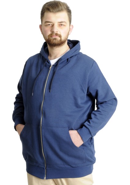 Erkek Hırka Kapson Fermuarlı Steel Interlock 21600 Indigo