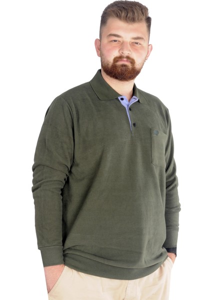 Erkek Sweat Polo Cepli Selanik Basic 20441 Haki