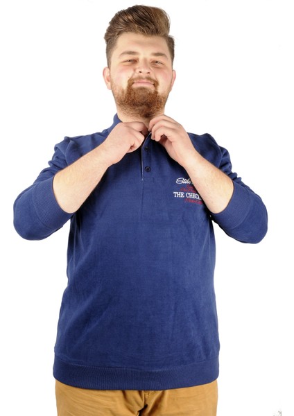 Erkek Sweat Polo Selanik Embroidered 20442 Indigo