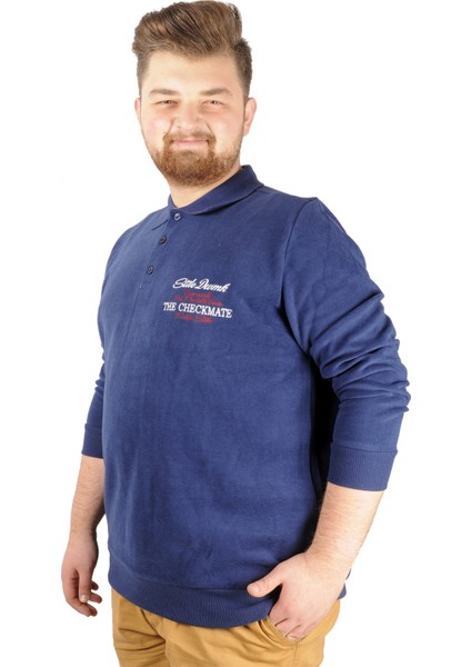Erkek Sweat Polo Selanik Embroidered 20442 Indigo
