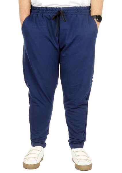 Mode Xl Büyük Beden Eşofman Altı Darpaça Stripe 22509 Indigo