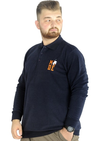 Erkek Uzun Kol Polo Mode Waffle 22447 Lacivert