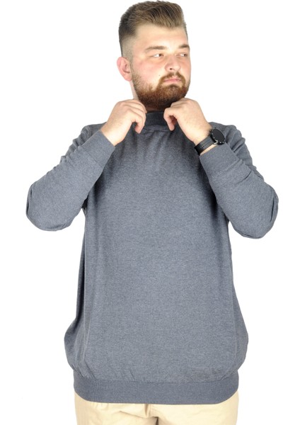 Büyük Beden Kazak Yarım Balıkçı 22208 Indigo