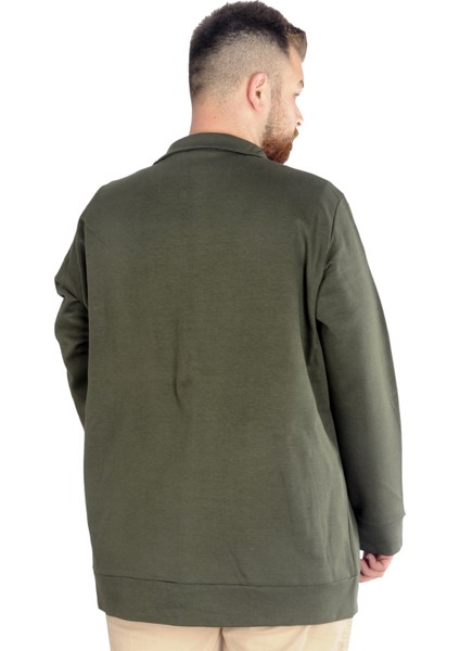 Buyuk Beden Erkek Hırka Fermuarlı Stell Dik Yaka 20571 Haki modelleri