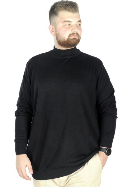 Büyük Beden Kazak Yarım Balıkçı 22208 Siyah