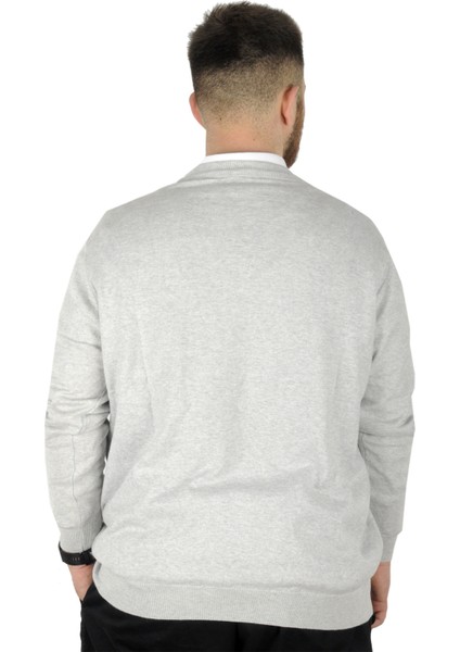 Büyük Beden Erkek Kazak V Yaka Gri Renk Günlük Kullanım İçin 2023 Sonbahar Kış modelleri