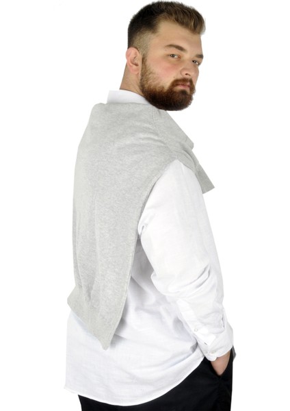 Büyük Beden Erkek Kazak V Yaka Gri Renk Günlük Kullanım İçin 2023 Sonbahar Kış fırsatları