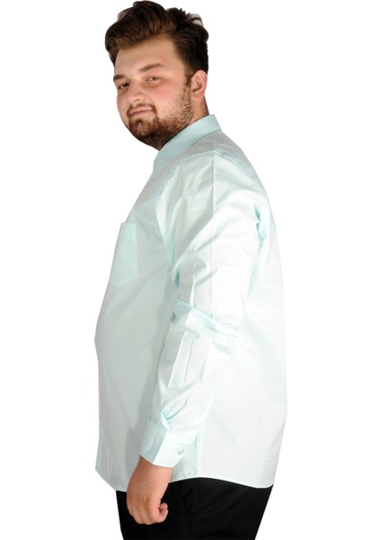 Büyük Beden Erkek Klasik Cepli Gömlek Likralı 20350 Mint fiyatları