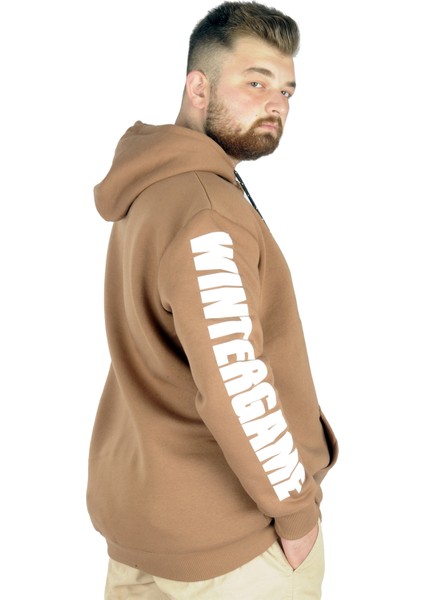 Erkek Sweat Kapşon Kanguru Wintergame 22541 Sütlükahve