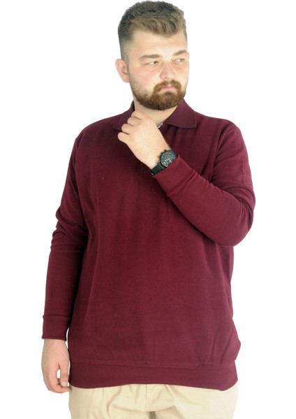 Erkek Sweat Polo Cepli Selanik Basic 20441 Bordo fiyatları