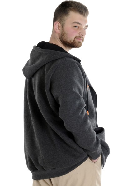 Erkek Sweat Kapşonlu Fermuarlı Future 22535 Antramelanj
