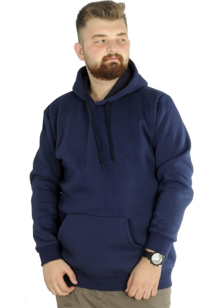 Mode Xl Erkek Sweatshirt Kapşonlu Pocket Basic 20562 Indigo