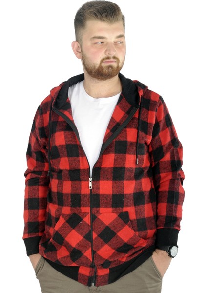 Erkek Oduncu Kapsonlu Sweat Pocket 21574 Kırmızı