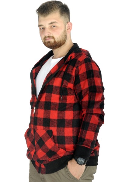 Erkek Oduncu Kapsonlu Sweat Pocket 21574 Kırmızı