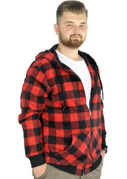 Erkek Oduncu Kapsonlu Sweat Pocket 21574 Kırmızı