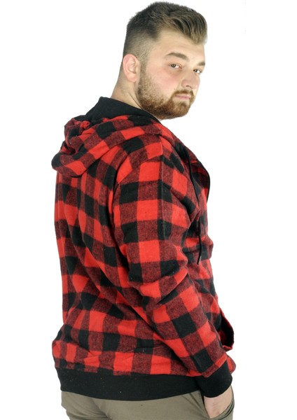 Erkek Oduncu Kapsonlu Sweat Pocket 21574 Kırmızı