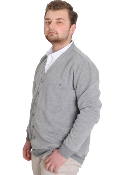 Büyük Beden Erkek Hırka Düğmeli Double Face 20551 Grimelanj fiyatları