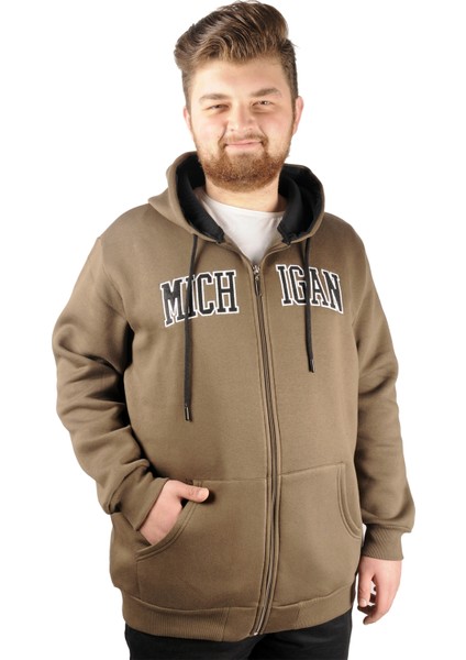Erkek Sweat Kapşonlu Michigan 21519 Haki