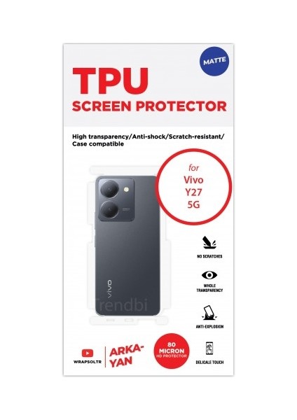 Vivo Y27 5g Mat Arka ve Yan Koruyucu Tpu Film fiyatları
