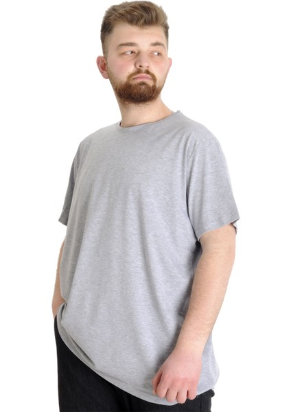 Mode Xl Büyük Beden Likralı T-Shirt Bisiklet Yaka 20149 Grimelanj modelleri