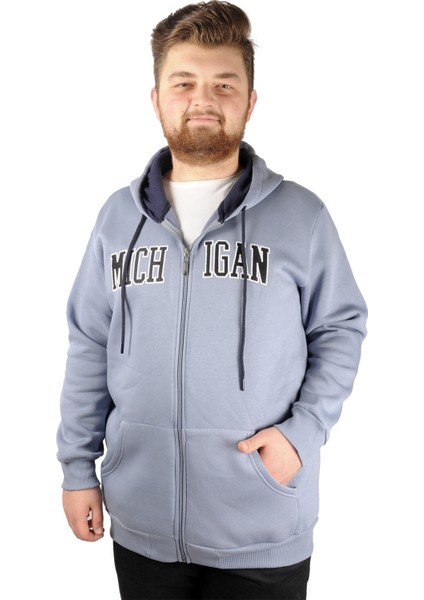 Mode Xl Erkek Sweat Kapşonlu Michigan 21519 Mavi