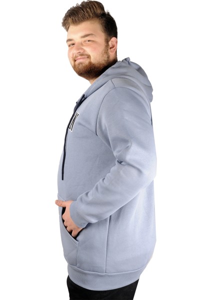 Mode Xl Erkek Sweat Kapşonlu Michigan 21519 Mavi