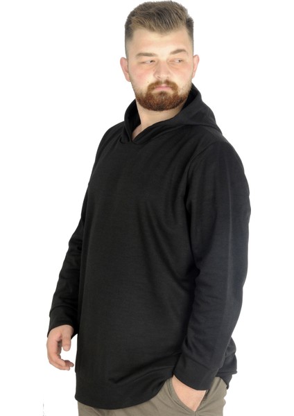 Erkek Sweat Kapşon Pike Basic 22532 Siyah
