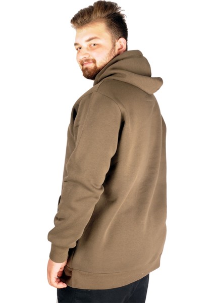 Erkek Sweatshirt Kapşonlu Pocket Basic 20562 Haki