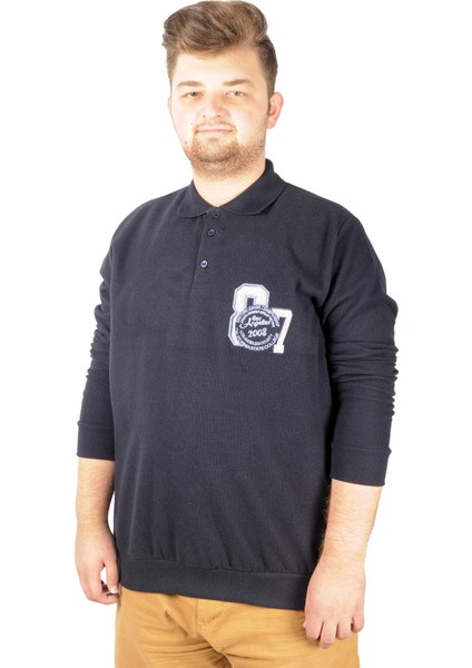 Erkek Sweat Polo Recycle Selanik Losangeles B20420 Lacivert