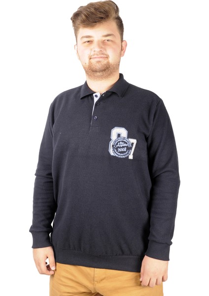 Erkek Sweat Polo Recycle Selanik Losangeles B20420 Lacivert modelleri