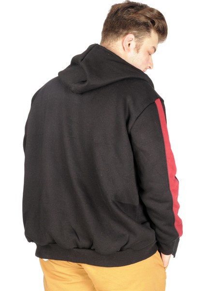 Büyük Beden Erkek Sweatshirt Arm Strap 21503 Siyah