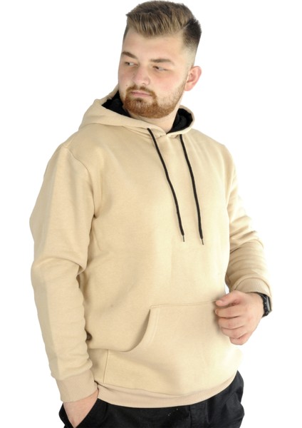 Erkek Sweatshirt Kapşonlu Pocket Basic 20562 Bej fiyatları