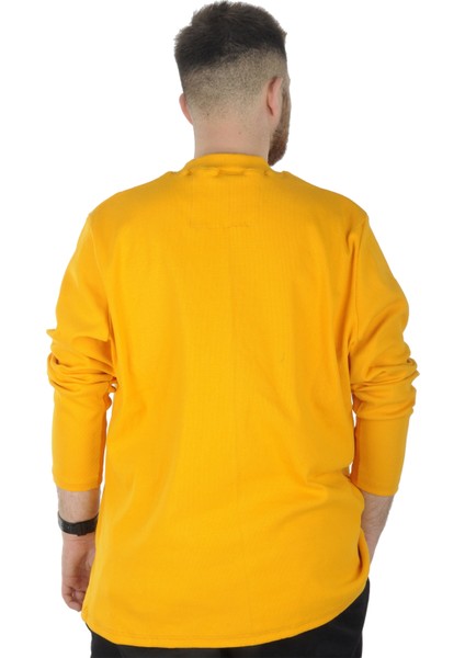 Büyük Beden Uzun Kol Yarım Balıkçı Kazak 22558 Hardal modelleri