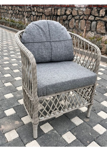 Tu Tienda Tire Rattan 2+1+1+Masa Bahçe Takımı,kayrak Gri