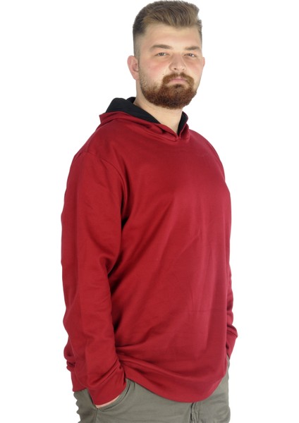 Erkek Sweat Kapşon Pike Basic 22532 Bordo