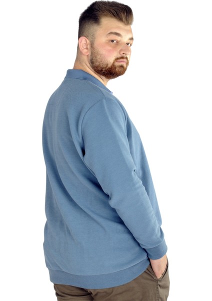 Erkek Uzun Kol Polo Wild Soul Waffle 22449 Mavi modelleri
