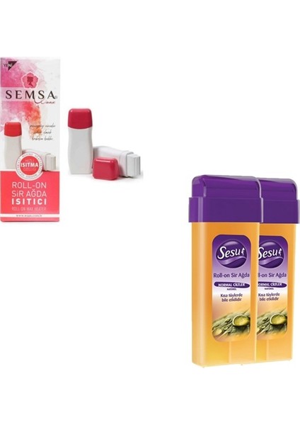 Waax Roll-On Kartuş Ağda Isıtıcı + Sesu Roll-On Kartuş Ağda Normal Ciltler 100 ml x 2 Adet