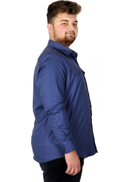 Erkek Gömlek Ukol Gabardin Çift Cep 20360 Indigo fiyatları