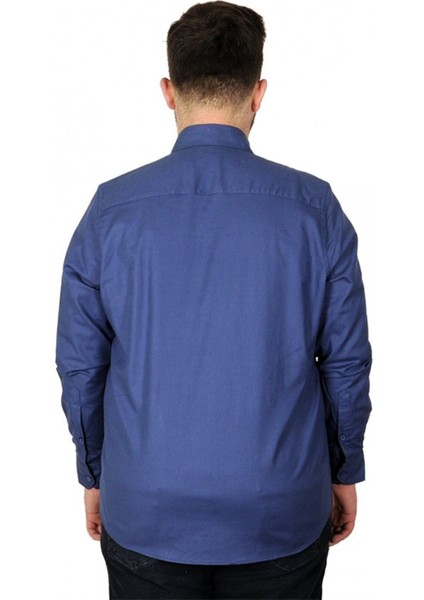 Erkek Gömlek Ukol Gabardin Çift Cep 20360 Indigo modelleri