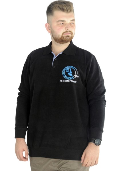 Erkek Sweatshirt Polo Selanik Sailing Crew 22442 Siyah