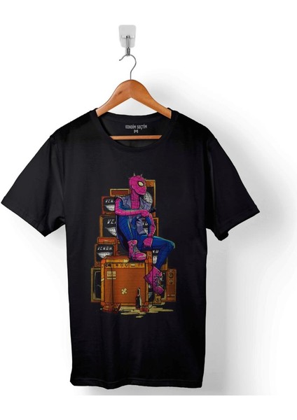 Spider Man Punker Marvel Örümcek Adam Baskılı Tişört T-Shirt