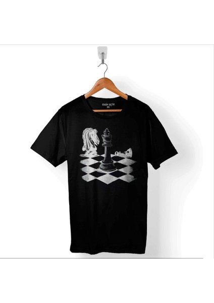 Satranç Zeka Oyunu Şah Mat Vezir Chess Santranç Baskılı Tişört T-Shirt