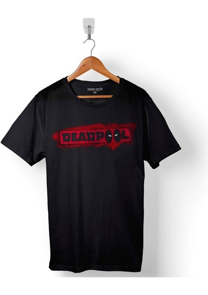 Deadpool 1 2 3 Logo Baskılı Tişört T-Shirt
