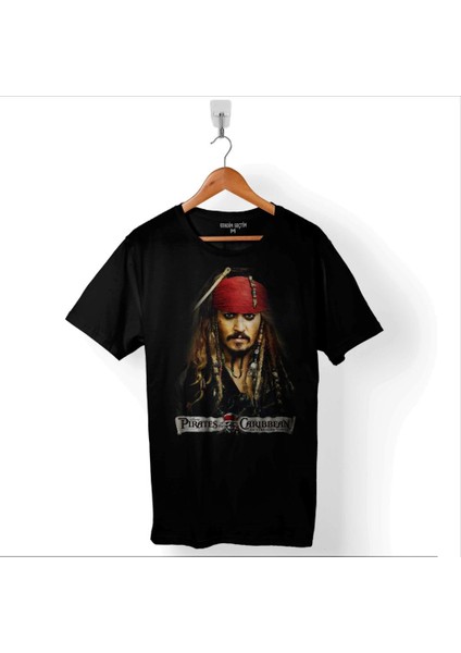 Karayip Korsanları Captain Jack Sparrow Baskılı Tişört T-Shirt