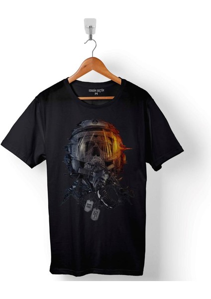 Battlefield 3 1 2 Pilot Kafa Maskesi Baskılı Tişört T-Shirt