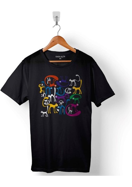Cats Kara Kediler Göz Black Cat Eye Baskılı Tişört T-Shirt