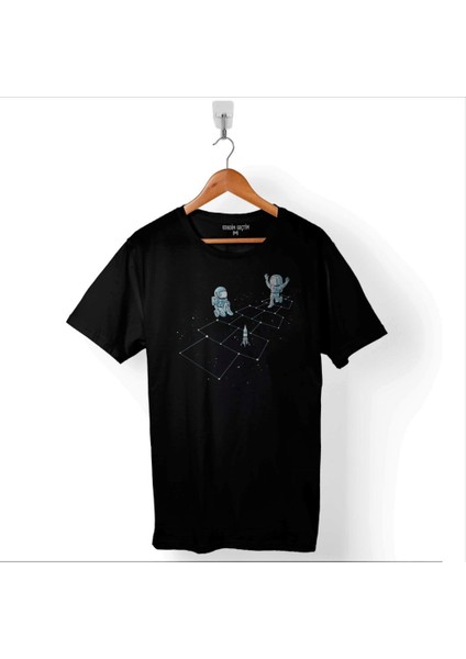 Astronot Dans Uzay Cosmos Space Galaksi Gezegen Baskılı Tişört T-Shirt