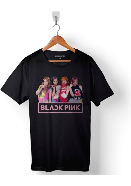 Black Pink Blackpink Kaset Müzik Güney Kore Baskılı Tişört T-Shirt